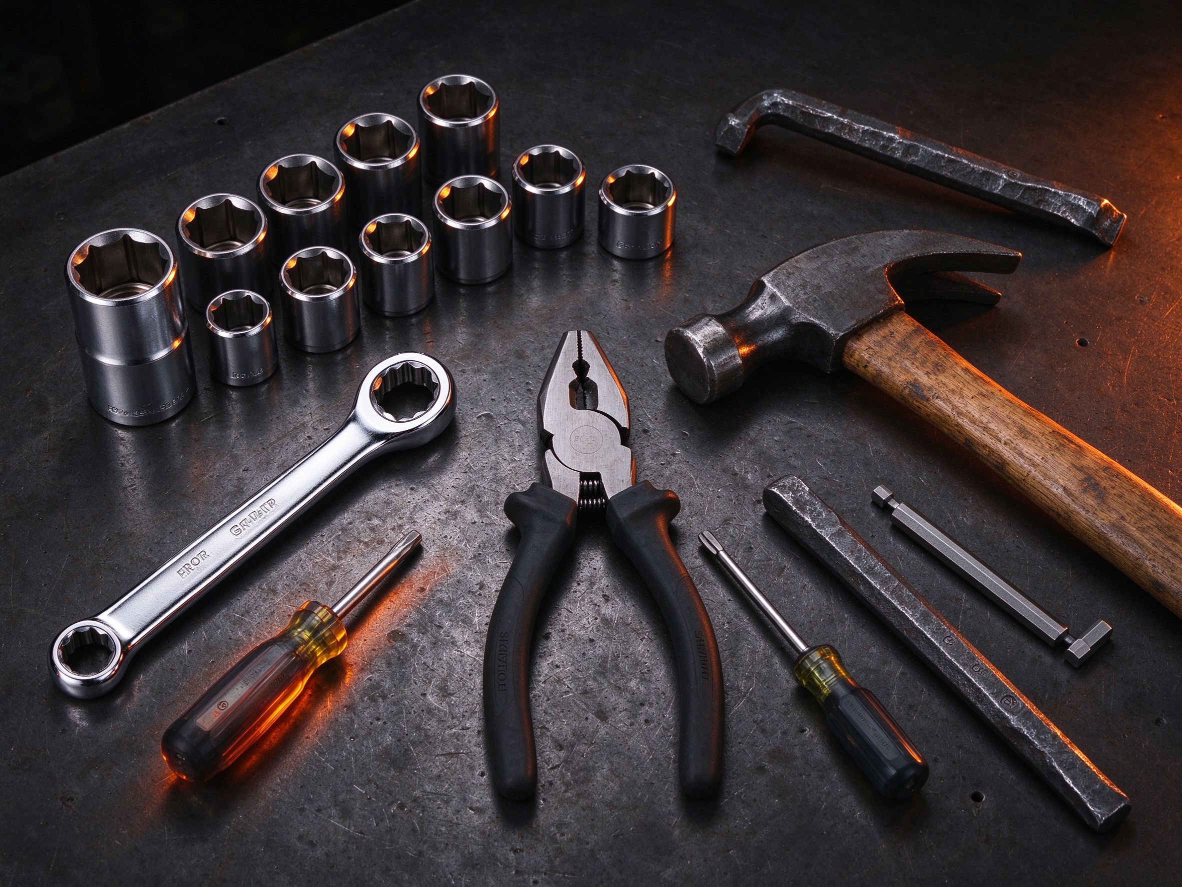 Hand tools category — ratchets, sockets, hammers, pliers